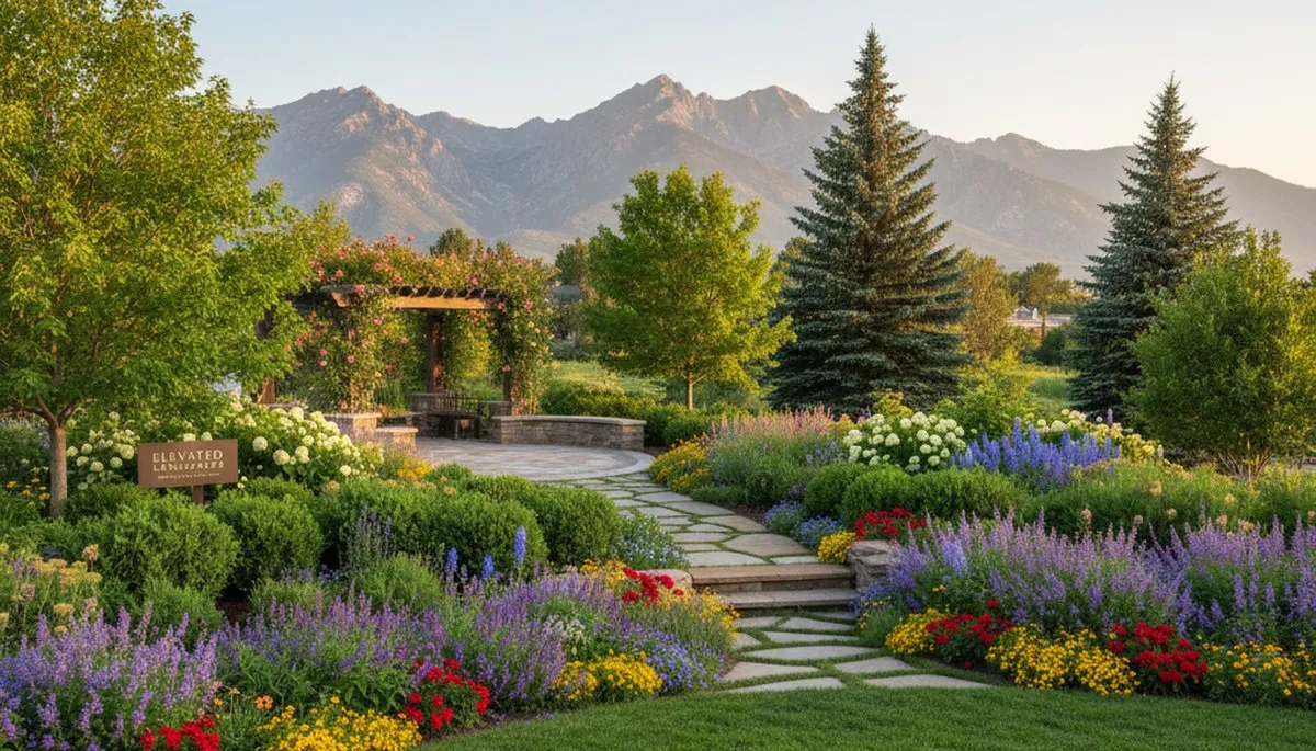 Full property landscape transformation with lush lawn and stone accents in Salt Lake City, Utah
